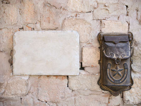 Vintage Signage with Door Bellの写真素材