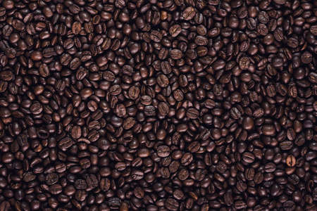 Roasted coffee beans with macro formatの写真素材