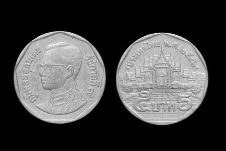 Thai coin five bath with macro formatの写真素材