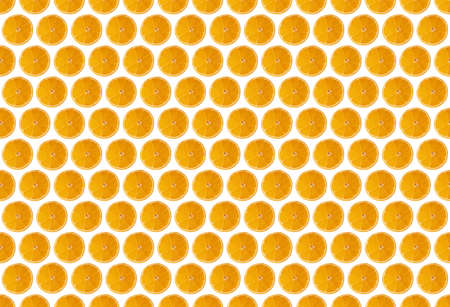 Orange slice pattern on white backgroundの写真素材