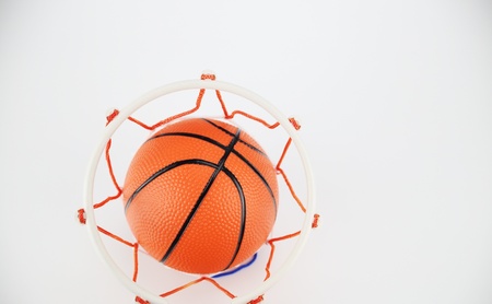 Basketball hoop on white backgroundの素材