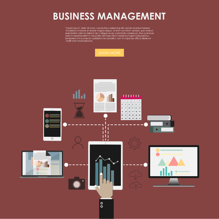 Flat Design Business Concept Strategy and Management Vector Illustrationのイラスト素材