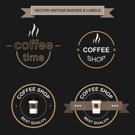 Set of retro vintage badges and labels. Vector design elements, identity, business signs, logosのイラスト素材