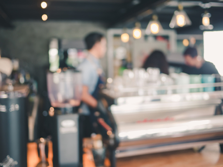 Blurred background coffee shop, Abstract blurred background of resturant lights.の写真素材