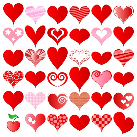 hearts set for wedding and valentine design hearts set for wedding and valentine design