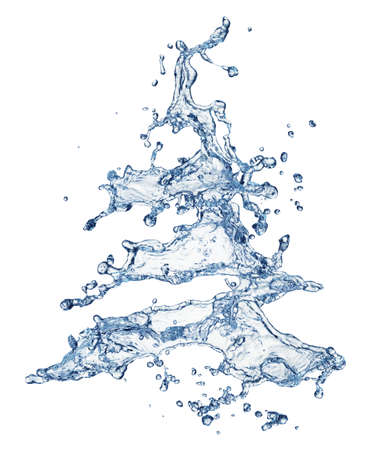 Christmas water splash tree isolated on white Christmas water splash tree isolated on white