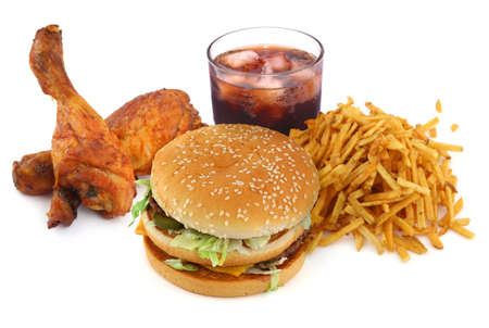 fast food collection on on white background fast food collection on on white background
