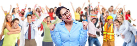 Group of happy people workers. Group of happy people workers.