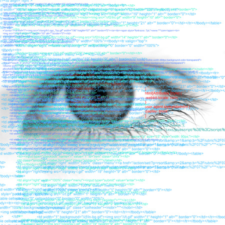 Web Computer Code with Human Eye Abstract Background - big size - Stock ...