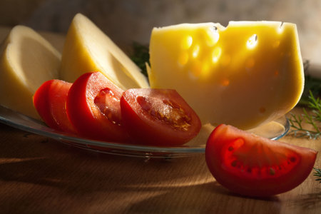 Tomato and cheeseの写真素材