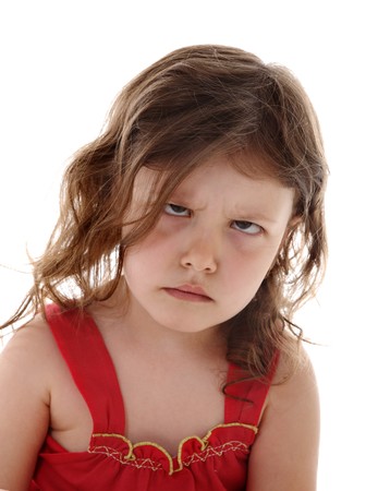 Offended little girlの写真素材