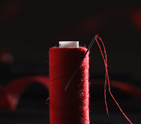Spools of thread closeup