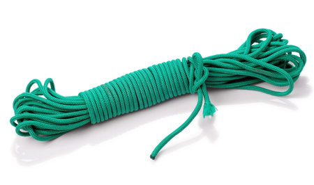 Green rope on white background
