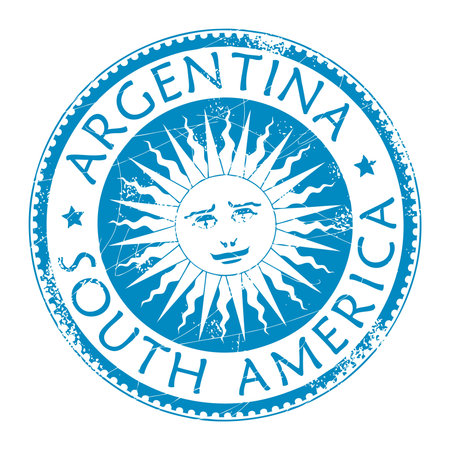 Stamp with word Argentina, South America insideのイラスト素材
