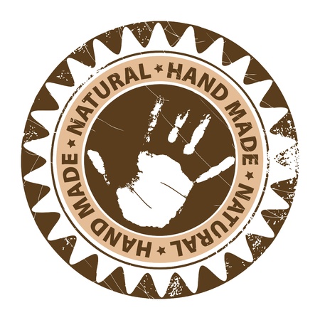 Grunge office rubber stamp with the text handmade product written inside the stampのイラスト素材