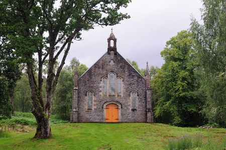 The church of Scottish Highlands, Summerの写真素材
