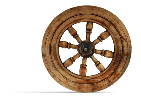 Antique wood wheelの写真素材