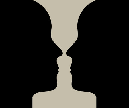 Human head make a silhouette of vase