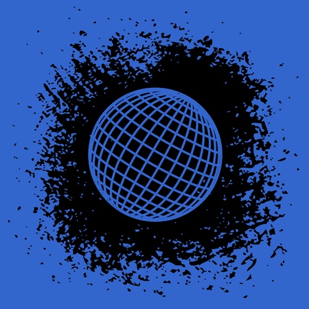 Globe on grunge splashのイラスト素材