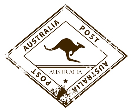 Grunge rubber stamp with word Australia insideのイラスト素材