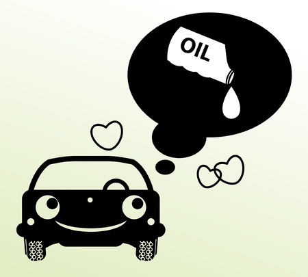 Car thinking about oilのイラスト素材