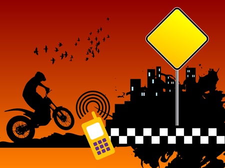Motocross backgroundのイラスト素材