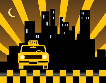 Urban taxi backgroundのイラスト素材
