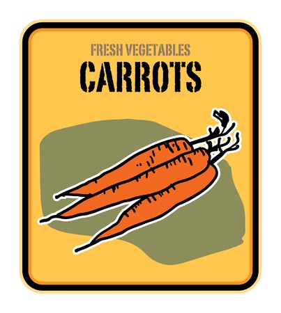 Vegetables label, carrotsのイラスト素材