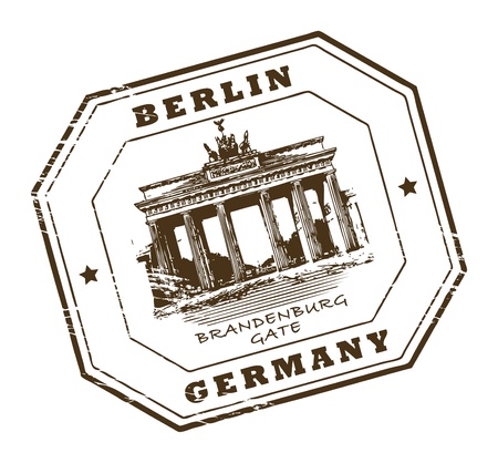 Grunge rubber stamp with words Berlin, Germany insideのイラスト素材