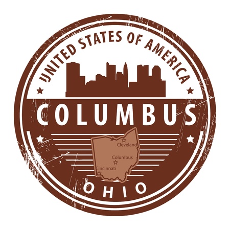 Grunge rubber stamp with name of Ohio, Columbusのイラスト素材