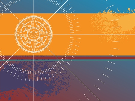 Color background with compass roseのイラスト素材