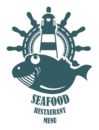 Seafood restaurant menu signのイラスト素材