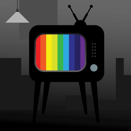 TV over gray backgroundのイラスト素材