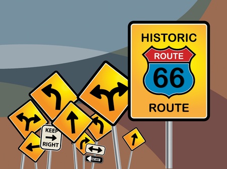 Route 66 signのイラスト素材