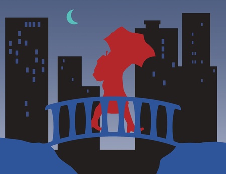 Walking in the rainのイラスト素材