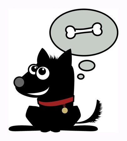 Dog and speech bubble with dog boneのイラスト素材