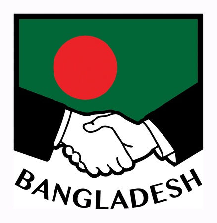 Bangladesh flag and business handshakeのイラスト素材
