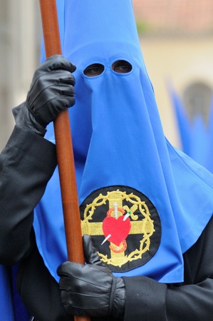 LA LAGUNA, TENERIFE, SPAIN - APR 02 - Unidentified people in Biblical enactment of the passion during in the Good Friday procession, April 02, 2010 in the village of La Laguna in Tenerife, Spainのeditorial素材