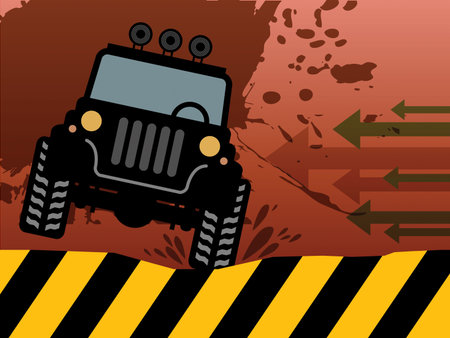 Off-road vehicle abstractのイラスト素材