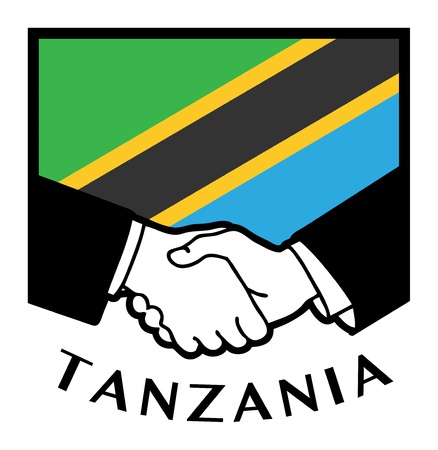Tanzania flag and business handshakeのイラスト素材