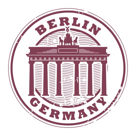Grunge rubber stamp with words Berlin, Germany insideのイラスト素材