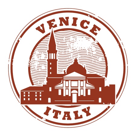 Grunge rubber stamp with words Venice, Italy insideのイラスト素材