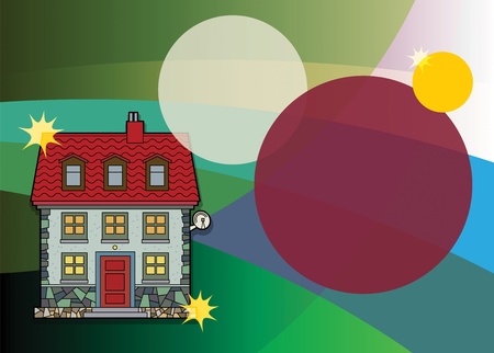 Abstract background with houseのイラスト素材