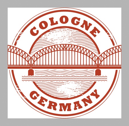 Grunge rubber stamp with words Cologne, Germany insideのイラスト素材