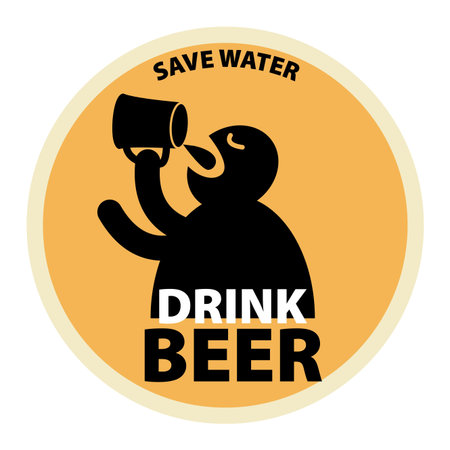 Drink Beer labelのイラスト素材