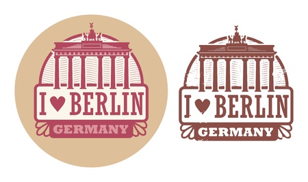 Stamp set with words Love Berlin, Germany insideのイラスト素材