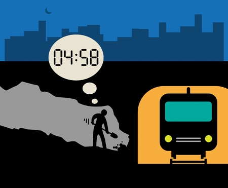Digging in to subwayのイラスト素材