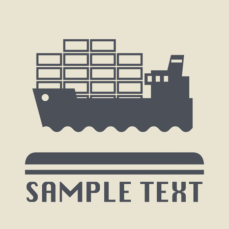 Container ship icon or signのイラスト素材