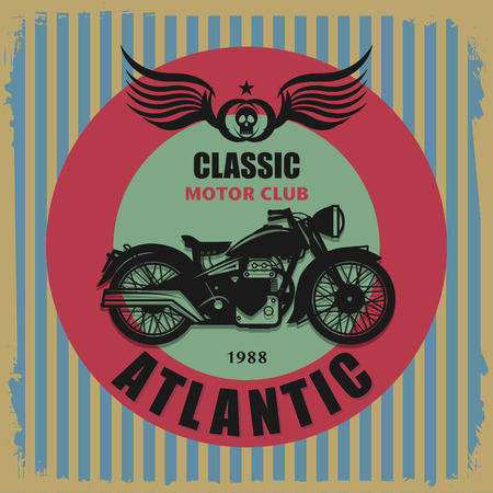 Vintage Motorcycle labelのイラスト素材