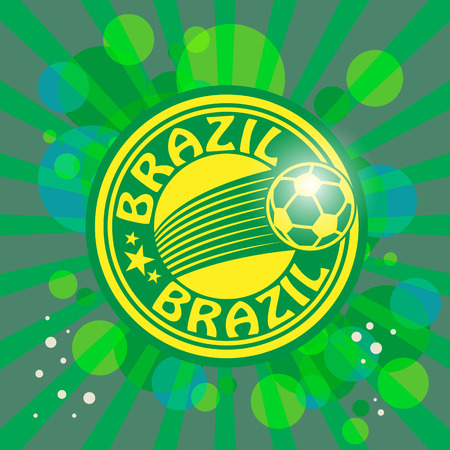 Label with word Brazil, football themeのイラスト素材